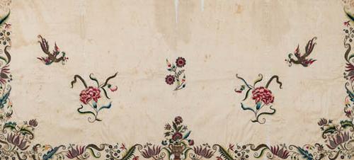 Embroidered apron Silk, multicolored silk thread, gold thread